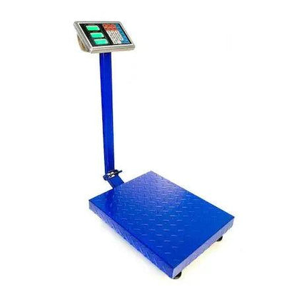 Cantar Electronic 350kg cu acumulator si platforma metalica din tabla striata, brat rabatabil eseller.ro