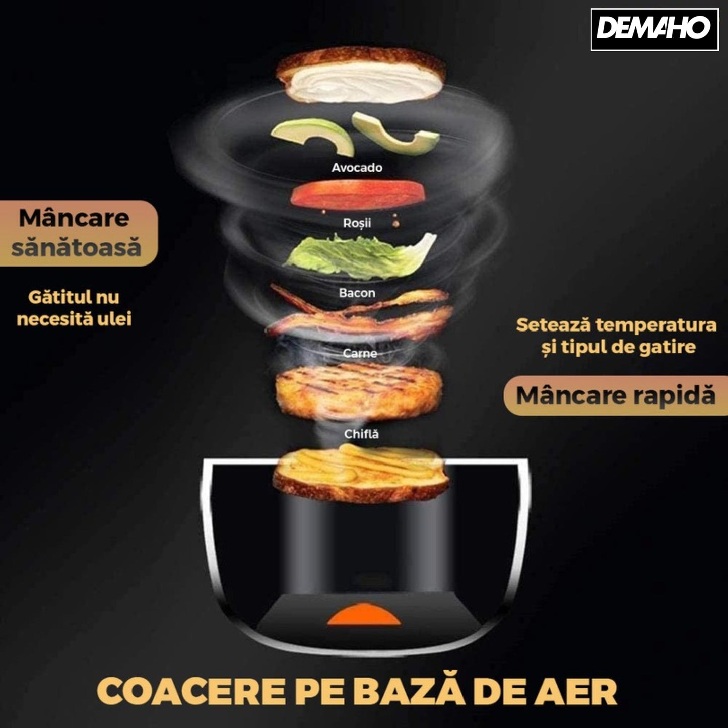 Friteuza cu Aer Cald SilverCrest Air Fryer, 6L, 2400W, 10 Programe, Afisaj Digital, LCD Touch, Gătire Uniformă, Conductă de Aer 3D, Ușor de Curățat