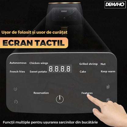 Friteuza cu Aer Cald SilverCrest Air Fryer, 6L, 2400W, 10 Programe, Afisaj Digital, LCD Touch, Gătire Uniformă, Conductă de Aer 3D, Ușor de Curățat