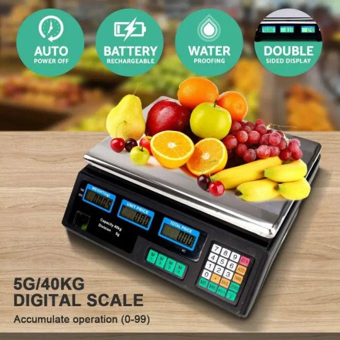 Cantar Electronic 40 kg, acumulator inclus, incarcare rapida, digital, functii multiple, afisaj dublu, autonomie mare eseller.ro