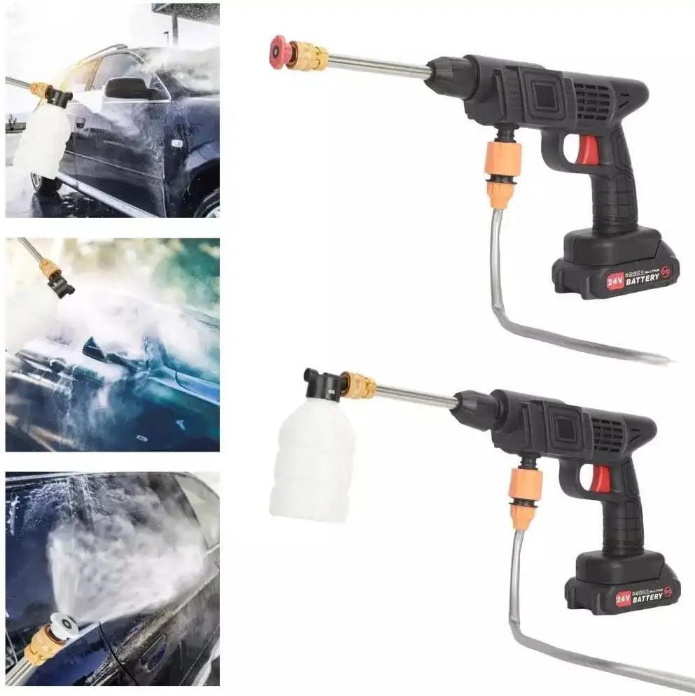 Aparat de spalat cu presiune fara fir ( portabil ), cu 1 acumulator, 500W, 48V, 8L/min, 30 bar, negru, accesorii si valiza inclusa, Negru eseller.ro