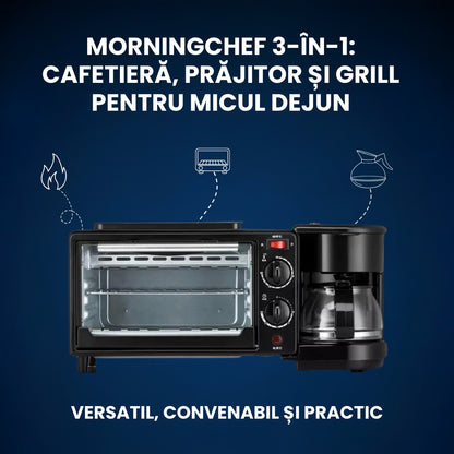 Aparat pentru Micul dejun perfect: Cuptor, Grill si Filtru Cafea, MorningStation