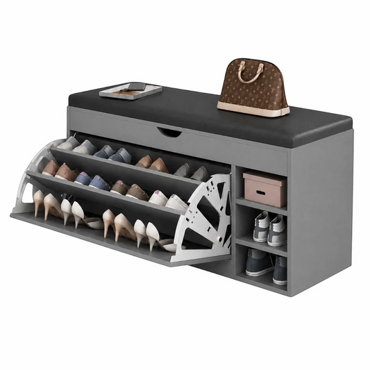Dulap pentru pantofi tip bancheta Gri, 80 x 30 x 51 cm