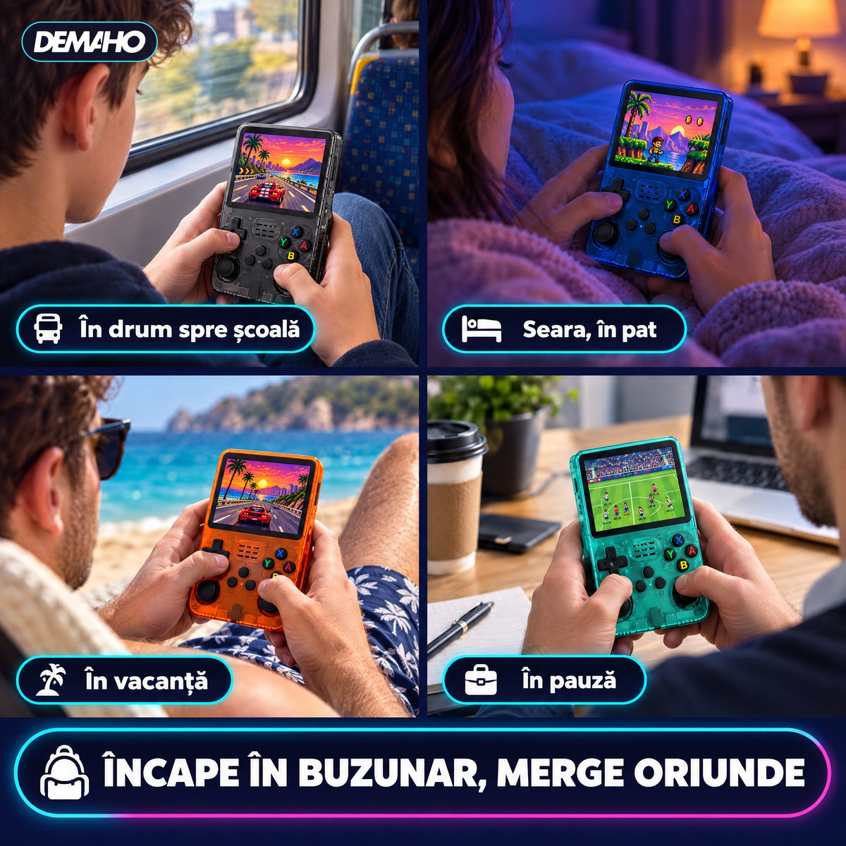 Consolă Retro Portabilă R36S, Peste 14.000 de Jocuri Incluse, 21 de Emulatoare, Ecran IPS 3,5", 2 Joystick-uri, Încărcar